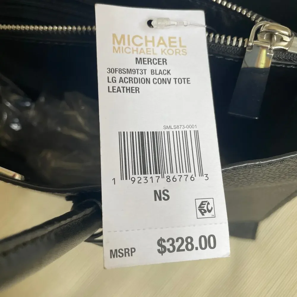 Michael Kors Mercer Large Accordion Convertible Tote | Leather NWT $328